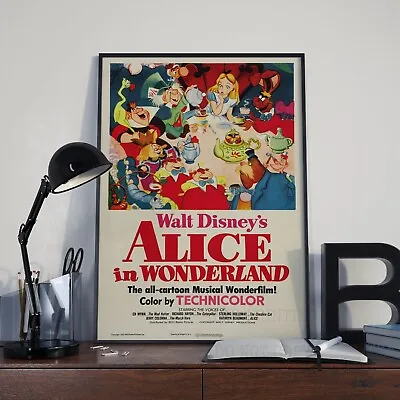 £3.99 • Buy Vintage Disneys Alice In Wonderland Movie Film Poster Print Picture A3 A4