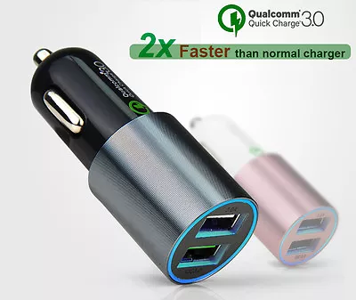 Dual USB Car Charger Qualcomm Quick Charge QC 3.0 3A For Mobile IPhone Android • $19.99