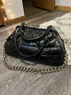 100% Authentic Marc Jacobs Black Quilted Stam Kiss Lock Bag • $350