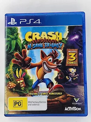 Crash Bandicoot N-Sane Trilogy For Sony PlayStation 4 - 2017 3 Games On 1 Disc  • $26.50