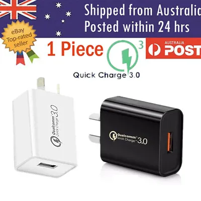 $6.99 • Buy 18W Qualcomm Quick Charge QC 3.0 Universal Super Fast USB Wall Charger AU Plug