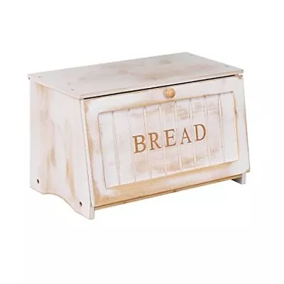 Vintage Large Wood Bread Box For Kitchen Counter Retro Design Single Layer B... • $49.34