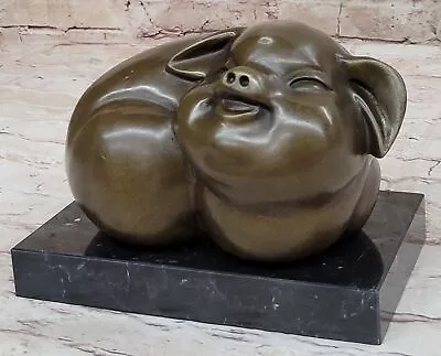 Handmade Bronze Pig Sculpture Vintage-inspired Hog Figurine Artistic Home Sale • $174.65