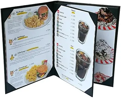 4 Pcs Of Restaurant Menu Covers Holders 8.5  X 11  Inches 3Panel 4ViewSold By • $56.86