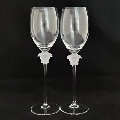 Rosenthal Versace Lumiere Set Of 2 White Wine Glasses (D0849) • $230