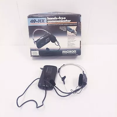 Maxon Hands Free Communicator 49 MHz 5 Channel FM Two Way Radio 49-HX Headset • $19.99