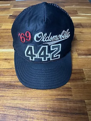 Vintage Buick Oldsmobile Snapback Hat Patch Trucker Black 442 • $85