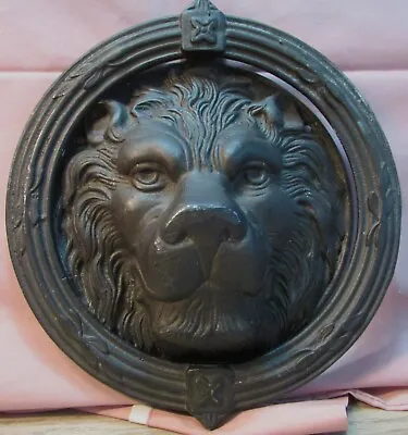 Vintage 8  Aluminum Lion's Head Door Knocker Used - Vg • $49