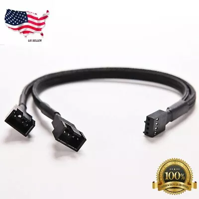 4-Pin PWM To Dual PWM Sleeved Computer Case Fan Power Y-Splitter Adapter Cable • $3.49
