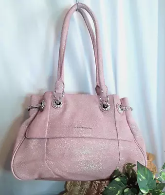 ~ JUDITH RIPKA Soft Dusty Pink Embossed Stingray Pattern Shoulder Bag EXC. • $79