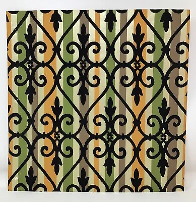 Vintage Wallpaper Sample Birge Show-Off Stripes Flocked Heavenly Gates 75435 • $7.20