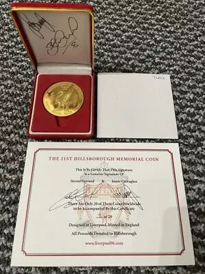 £749.99 • Buy Signed Jamie Carragher Steven Gerrard Liverpool 21st Hillsborough Memorial Coin
