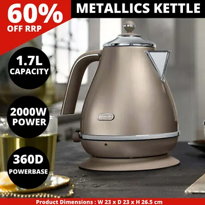 $117.99 • Buy Delonghi Icona Metallics Kettle Beige KBOT2001BG