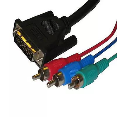 $12.95 • Buy High Performance DVI To 3-RCA RGB Component Video Cable - 6Ft,10Ft,15Ft,25Ft