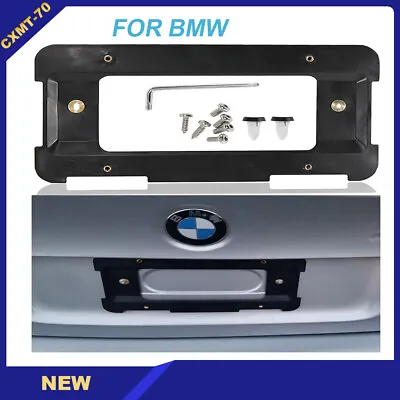 $9.84 • Buy Black Rear License Plate Bracket Tag Holder (2 Holes)+ 6 Unique Screws For BMW