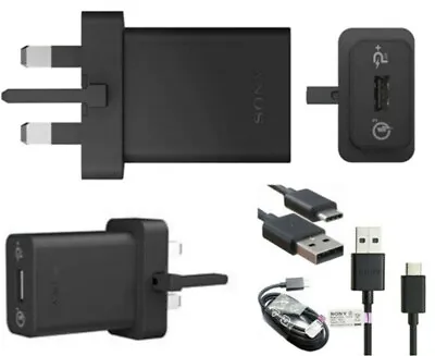 Sony Xperia XZ Premium XA1 L1 X Compact Mains Charger / Type C USB Data Cable • £7.90