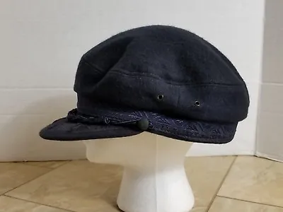 Vintage Dorfman Pacific Greek Fisherman Wool Navy Blue Cap Hat Made In Greece  • $37.60