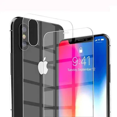 $7.69 • Buy 9H For IPhone XS Max XR X Front/Back 3D Curved Tempered Glass Screen Protector