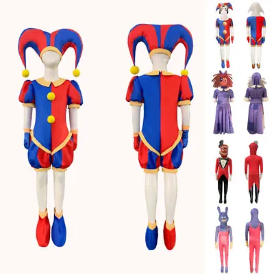 Kids Boys Girls The Amazing Digital Circus Costume Cosplay Jax Pomni Fancy Dress • £16.90