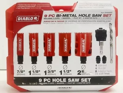 Diablos 9 Pc General Purpose Bi‑Metal Hole Saw Set • $16.80