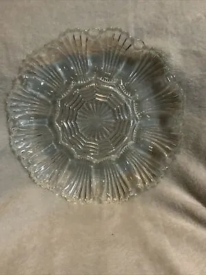 Vintage Glass Clear Clamshell 10  Deviled Egg Relish Serving Dish Plate  • $17.96