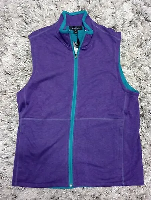 Bugatchi Uomo Vest Men's M Purple Solid Waist Length Full Zip New • $40.66