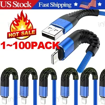 Braided Fast Charger Cable Heavy Duty USB Lot Cord For IPhone 14 13 12 11 X XR 8 • $272.49
