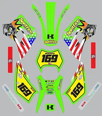 Graphic Kit For 1995-2006 Kawasaki KDX200 KDX 200 Splitfire Decals Logo Sticker • $99