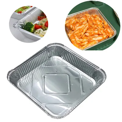 9 X 9 NO9 LARGE ALUMINIUM FOIL FOOD CONTAINERS WITH LIDS OVEN BAKING TAKE AWAY • £135.84