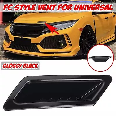 $22.86 • Buy Glossy Black Front Bumper Air Vent Intake Duct For Honda Civic 10th 2016-2021