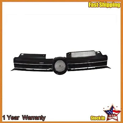 Black W/ Chrome Trim Sport Grille Fit 2010-2014 VW MK6 Golf GTI Jetta Sportwagen • $38.58