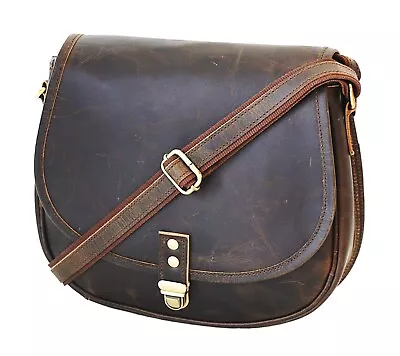 Vintage Leather Purse For Lady Handcrafted Messenger Crossbody Saddle Bag 11  • $49.59