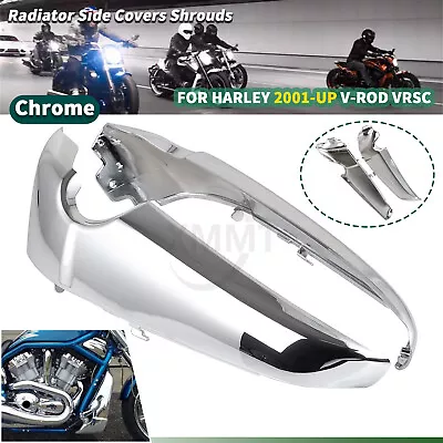 $95.98 • Buy Chrome Radiator Side Cover Shrouds Cowl For Harley V-Rod VRSCAW VRSCX VRSC 01-UP