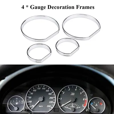 Hot 4pcs Car Front Dashboard Speedometer Gauge Decoration Frame Dial Rings Trim • $14.64