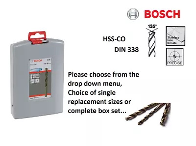 Bosch Hss-co Cobalt Metal Drill Bits Or Set For Stainless Steel Drilling  • £2.89