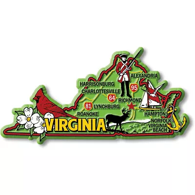 Virginia Colorful State Magnet By Classic Magnets 4.8  X 2.5  • $7.99
