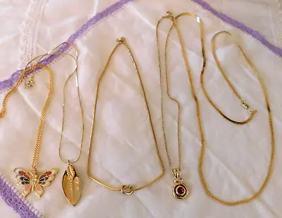 Necklaces Pendants Chains LOT Monet And Others Butterfly & Crystals • $6