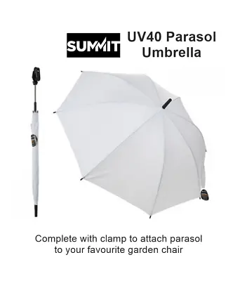 £12.99 • Buy Summit UV40 Parasol Umbrella - Clips Onto Your Favourite Chair - Camping Beach