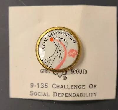 Vintage Girl Scout 1963-1980 SOCIAL DEPENDABILITY Cadette CHALLENGE PIN  • $2.40