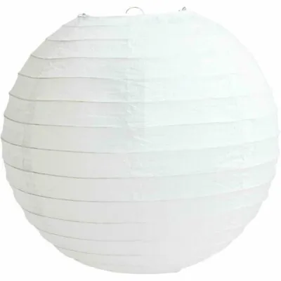 1x12  White Round Paper Lantern Halloween Party Decorations With Wire Supporter • £5.99