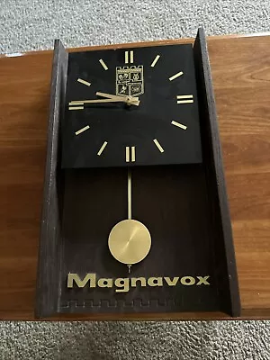 Vintage 1970’s Magnavox Pendulum Clock - Battery Working. 19” Tall 11” Wide • $49