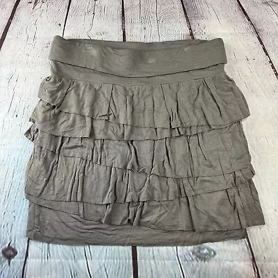 $9.90 • Buy Ann Taylor Loft Petites Womens Gray Ruffle High Waist Skirt Size MP