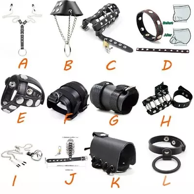 Leather Penis Ring Adjustable Cock Ball Stretcher BDSM Restraint Harness  Straps • $65.88