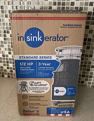 Badger 5 Garbage Disposal 1/2 HP INSINKERATOR BADGER 5 WITH CORD-NEW • $105