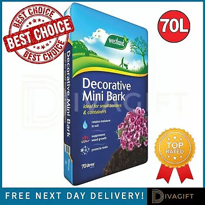 70l Decorative Mini Bark Westland Compost Garden Helps Retain Moisture In Soil • £22.99