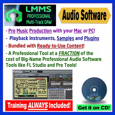 LMMS Professional Multi-Track Audio DAW Mixing-Compare W/ P---ls! Mac/Win-CD • $11.99