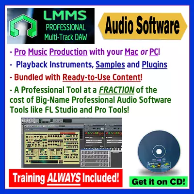 LMMS Professional Multi-Track Audio DAW Mixing-Compare W/ ProT--ls! Mac/Win-CD • $11.99