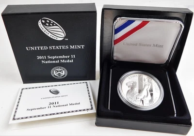 $32 • Buy 2011 September 11 National 1 Oz Silver Medal Box + COA B8295