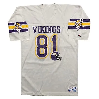 VTG 80s Champion Minnesota Vikings Football Jersey Large White Made In USA  • $39.95