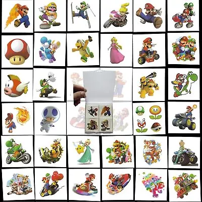 80Pc Mario Temporary Tattoos Birthday Party Supplies Favors Gifts Removable Fake • $22.31